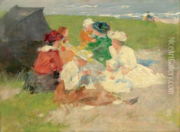 At The Shore Oil Painting - Edward Henry Potthast