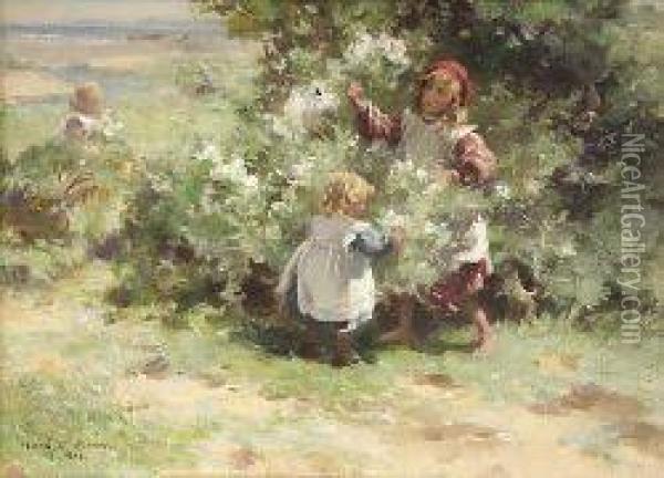 May Blossom Oil Painting - William Mason Brown