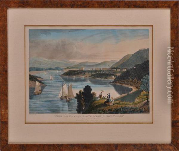 West Point From Above Washington Valley Oil Painting - William James Bennett