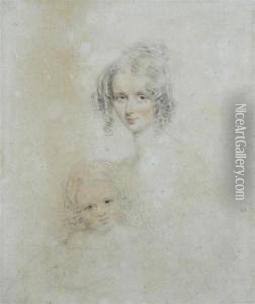 Portrait Of Lady Morgan Of Tredegar House Oil Painting - Josiah Slater