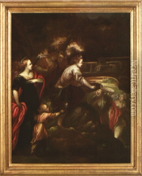 Moise Sauve Des Eaux Oil Painting - Pietro Dandini