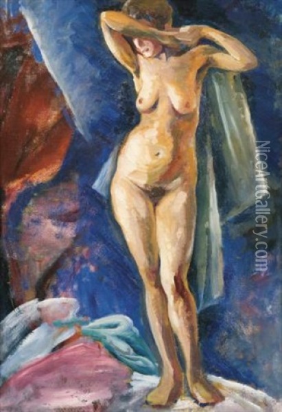 Standing Nude Oil Painting - Aleksei Ilych Kravchenko