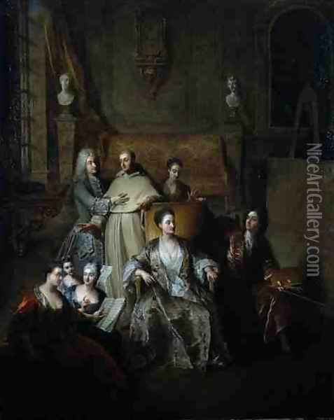 The Artist and his Family, c.1708 Oil Painting - Francois de Troy