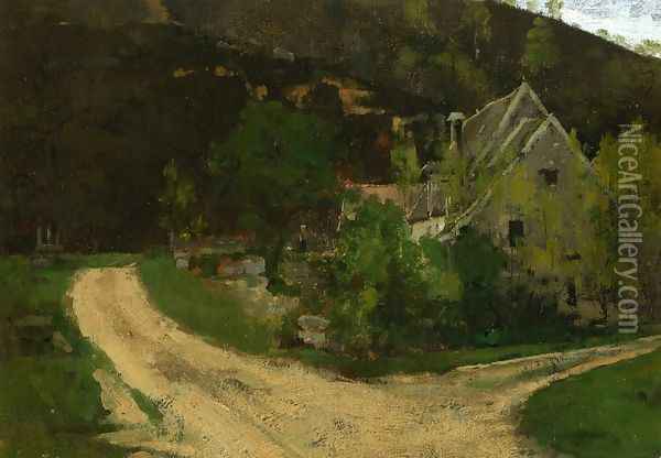 French Village Oil Painting - Theodore Robinson