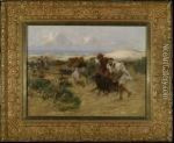 Afghan Herders Oil Painting - Frederick Arthur Bridgman