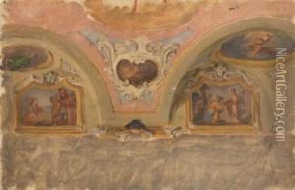 Studio Per Soffitto Di Chiesa Oil Painting - Celestino Turletti