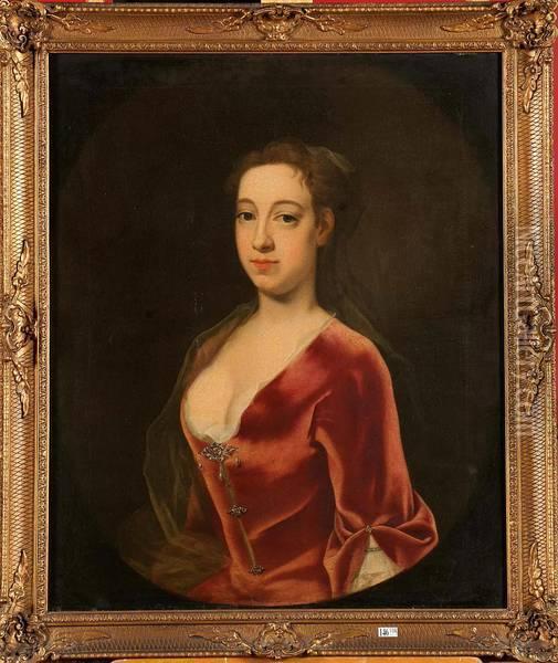 Portrait D'une Dame De Qualite Oil Painting - John Theodore Sen Heins