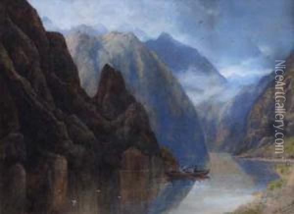 Nord Fjord Oil Painting - Edgar E. West