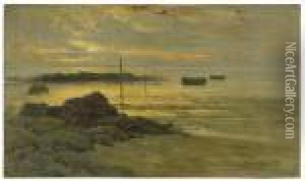 Luminous Coastal Seascape Oil Painting - Arthur Vidal Diehl