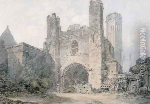 St. Augustines Gate, Canterbury, c.1797 Oil Painting - Joseph Mallord William Turner