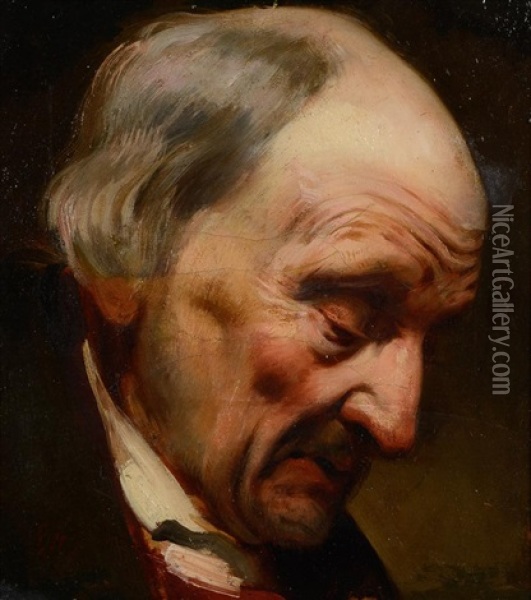 Portrait D'homme Oil Painting - Ferdinand de Braekeleer the Elder