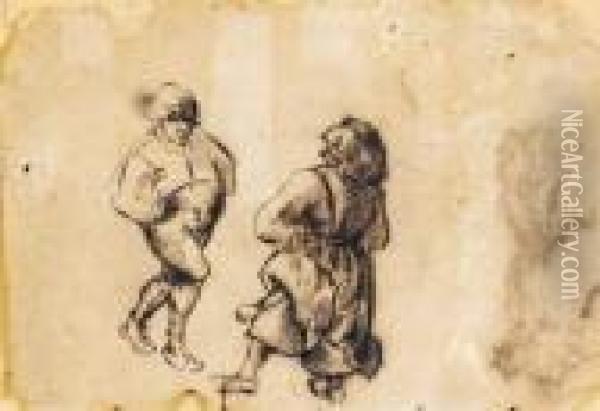 Couple Dansant, D'apres Brueghel Oil Painting - Pieter The Elder Brueghel