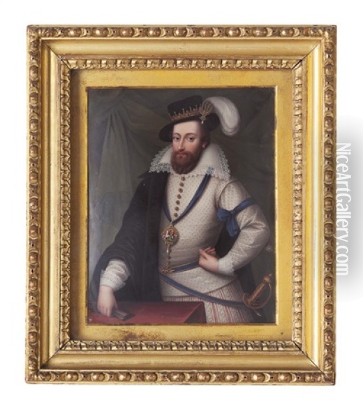Possibly King Christian Iv Of Denmark, Or Henry Somerset, 5th Earl Of Worcester Oil Painting - Henry Bone