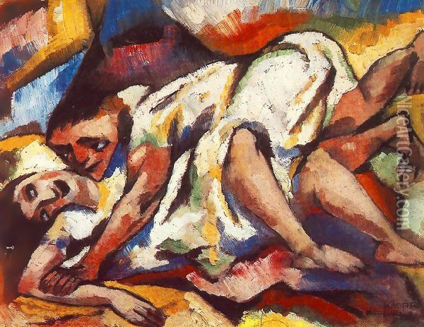 Ecstasy 1917 Oil Painting - Aurel Bernath