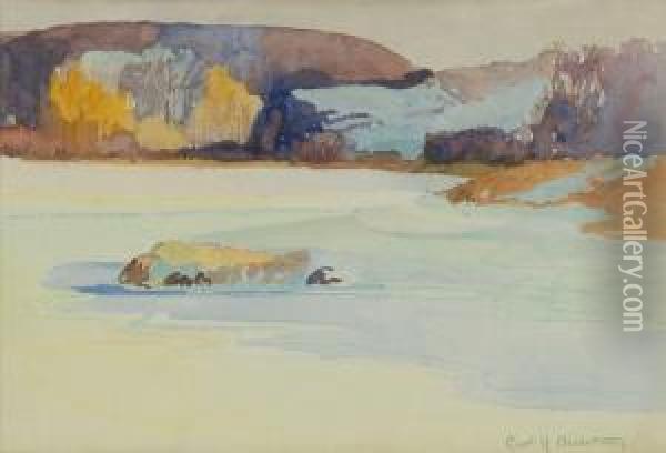 Winter Landscape Oil Painting - Carl Harold Nordstrom