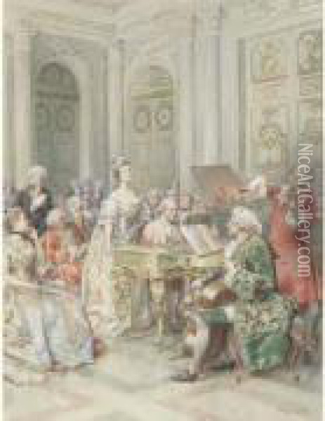 Le Concert 1905 Oil Painting - Ludovico Marchetti