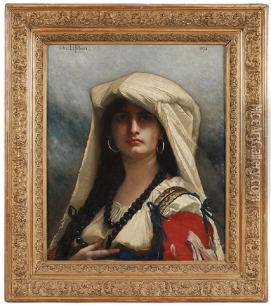 Portrait Of A Southern Woman Oil Painting - Jules Joseph Lefebvre