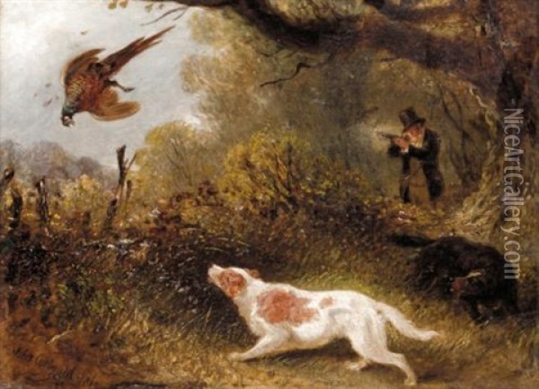 Hunting Scenes (pair) Oil Painting - Aster R. C. Corbould
