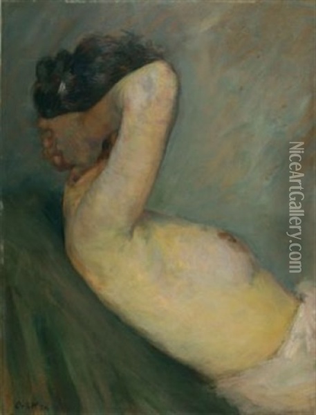 Weiblicher Halbakt Oil Painting - Emil Orlik