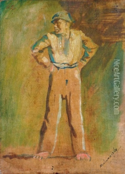 Standing Corner-man Oil Painting - Laszlo Mednyanszky