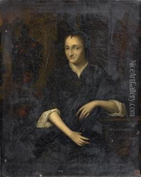 Portrait De Femme Accoudee Oil Painting - Elias Van Nijmegen