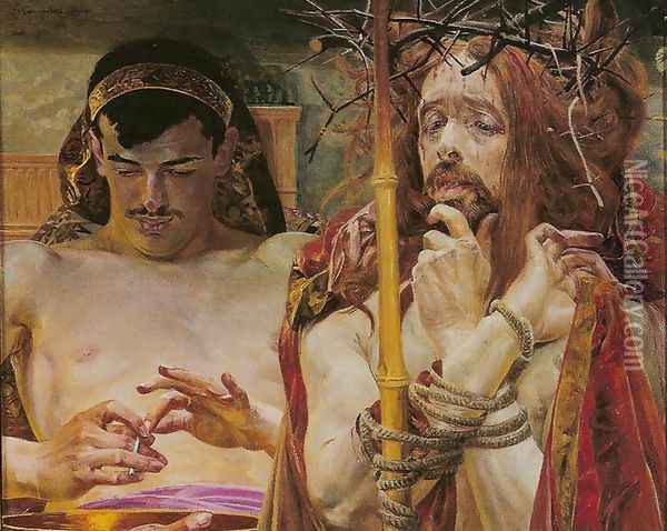 Christ with Pilate, 1910 Oil Painting - Jacek Malczewski