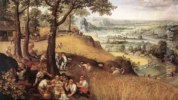 Landscape in Summer 1585 Oil Painting - Lucas Van Valkenborch