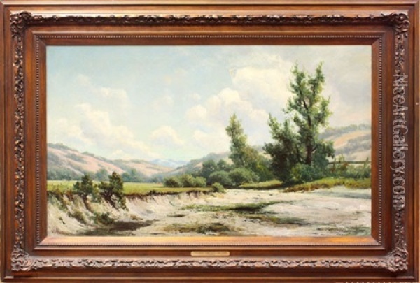 Penitentiary Creek - Santa Clara County Oil Painting - Ransom Gillet Holdredge