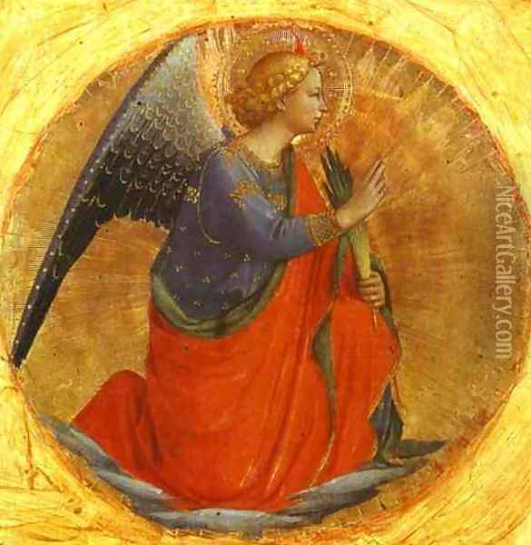 Perugia Triptych; Angel of the Annunciation Oil Painting - Angelico Fra