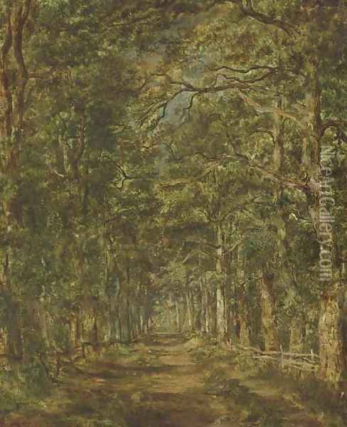 Chemin dans les bois au souliers Oil Painting - Charles Leroux