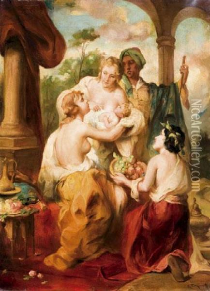 Jelenet Oil Painting - Mozart Rottmann