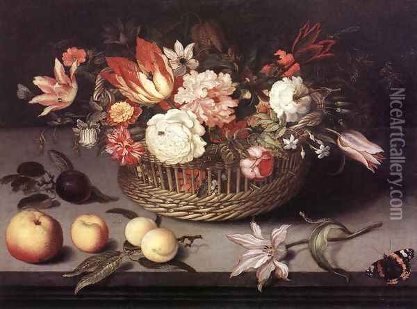 Basket of Flowers Oil Painting - Johannes Bosschaert