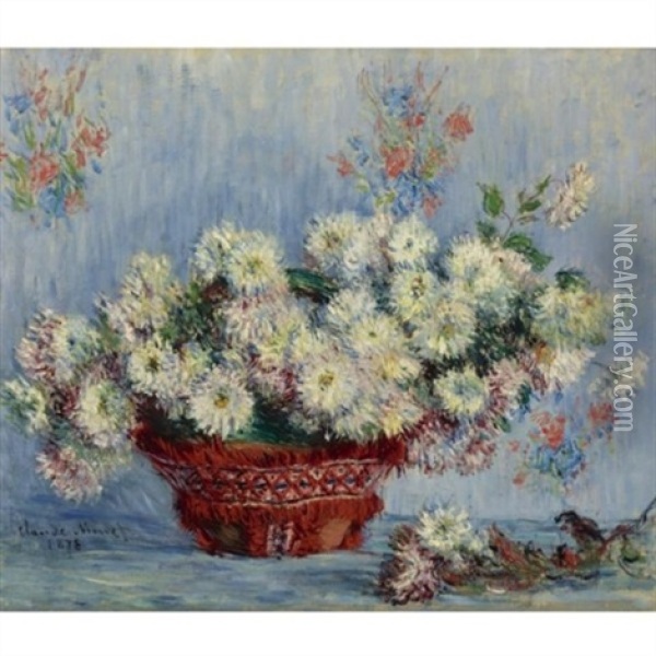 Chrysanthemes Oil Painting - Claude Monet