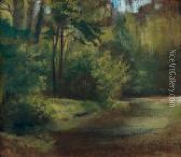 Coin De Parc, Sous-bois Oil Painting - Eugene Delacroix