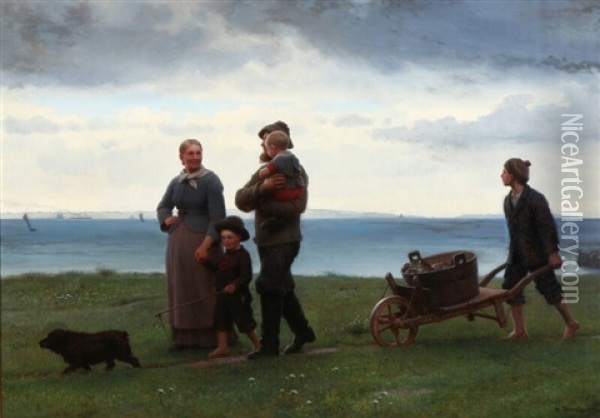 At Dusk Oil Painting - Anton Laurids Johannes Dorph