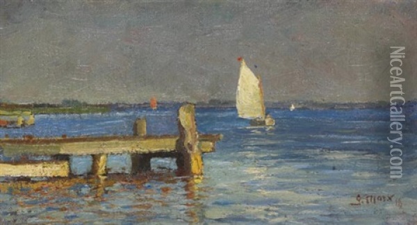 Segelboote Auf Einem Norddeutschen See Oil Painting - Gustav Marx