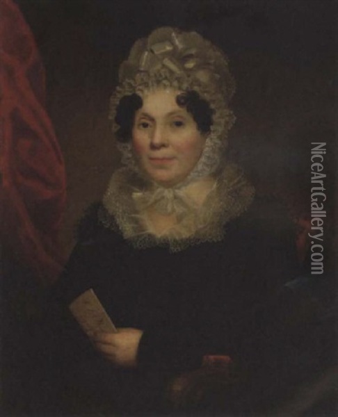 A Portrait Of Marie Louise Vernier Besson Oil Painting - Bass Otis