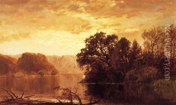 Fall River Landscape Oil Painting - James David Smillie
