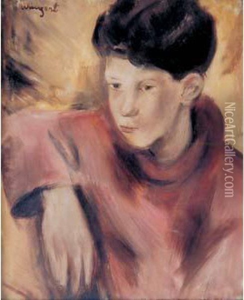 Garcon Au Pull-over Rouge Oil Painting - Joachim Weingart
