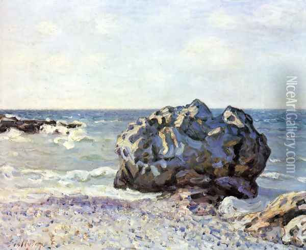 Bay of long country with rock Oil Painting - Alfred Sisley