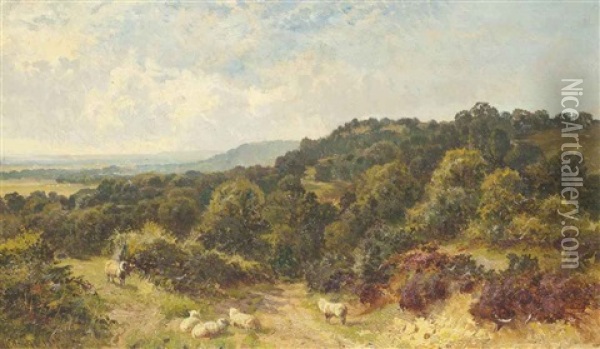Near Holmebury Hill, Surrey Oil Painting - Walter Wallor Caffyn