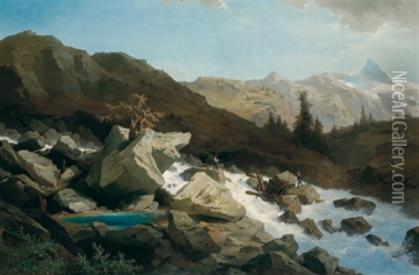 Wildbach, Parthie Aus Oberkarnthen Oil Painting - Joseph Brunner