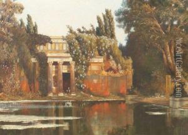 Romische Villa In Gartenlandschaft Oil Painting - Max Roeder