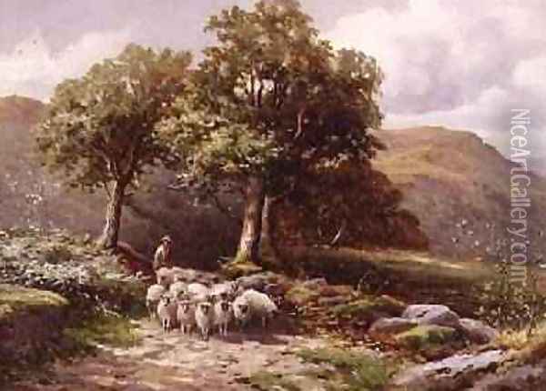 Landscape with a Flock of Sheep Oil Painting - John Bates Noel