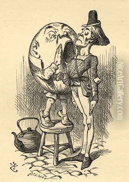 Humpty Dumpty, illustration from Through the Looking Glass by Lewis Carroll 1832-98 first published 1871 Oil Painting - John Tenniel