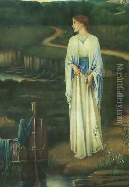 The Lady of Shalott Oil Painting - Seymour Garstin Harvey