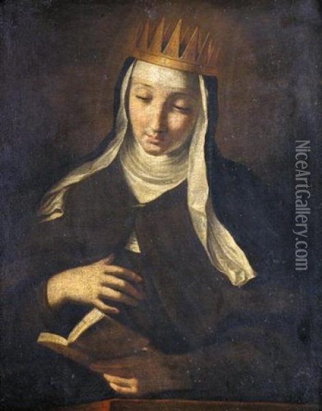 Saint Elisabeth Of Hungary Oil Painting - Giovanni Battista Salvi (Il Sassoferrato)