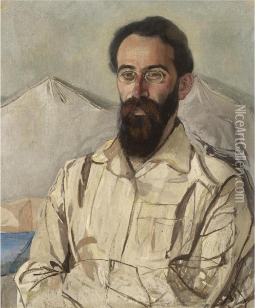 Portrait Of Fridrikh Eduardovich Krimmer Oil Painting - Alexander Yakovlev. Golovin