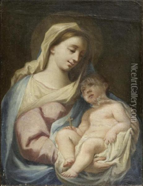 Madonna And Child Oil Painting - Carlo Preda