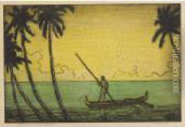 Hanalei Fishermen, Hanau; Hawai Oil Painting - Charles William Bartlett